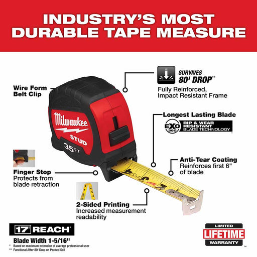 Milwaukee 48-22-9735 35' STUD Tape Measure - 2