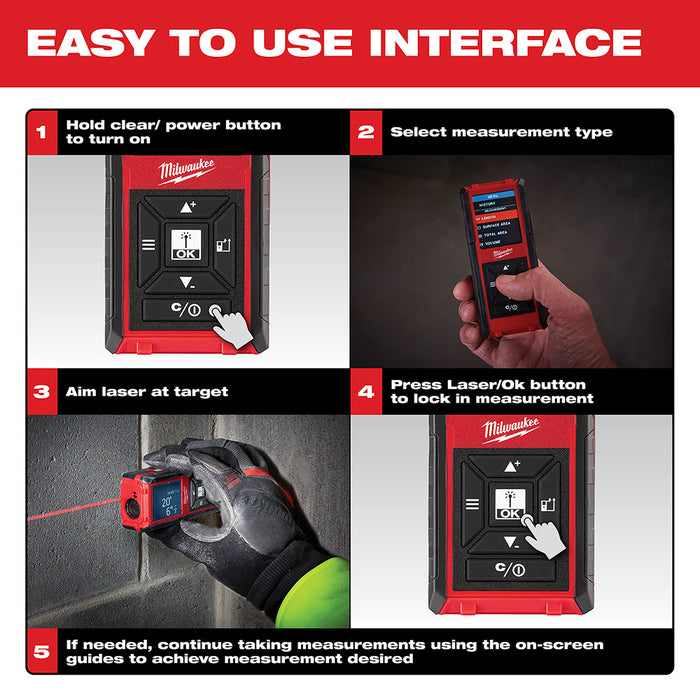 Milwaukee 48-22-9803 330' Laser Distance Meter - 4